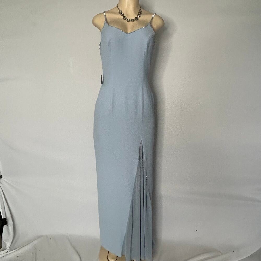 Bella Formals by Venus Blue Beaded Formal Gown Y2K Prom Evening Dress